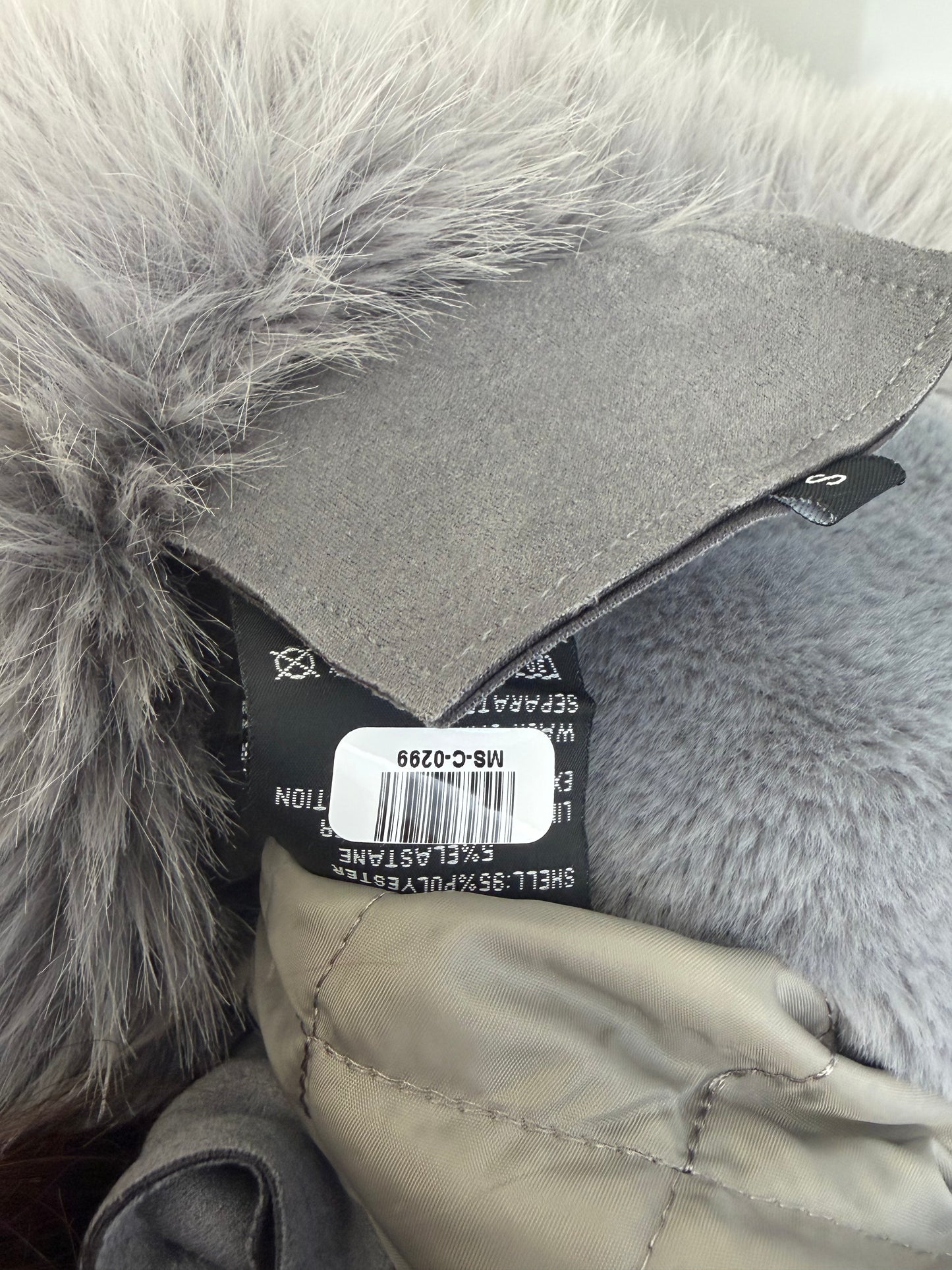 Women's Gray Fur Collar Coat – Size S