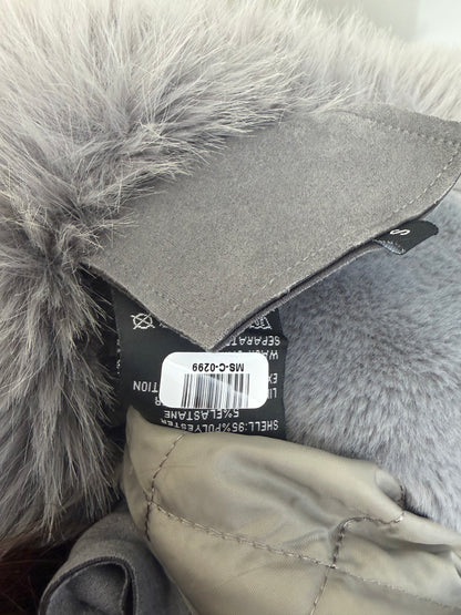 Women's Gray Fur Collar Coat – Size S