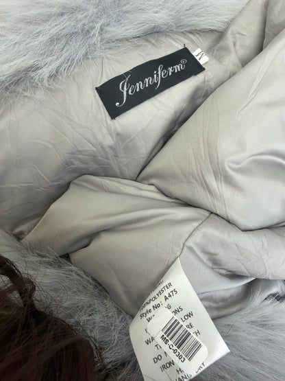 Women's Gray Faux Fur Jacket – Size M