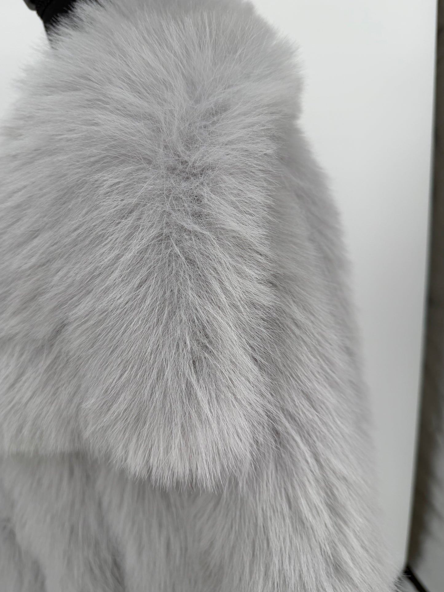 Women's Gray Faux Fur Jacket – Size M