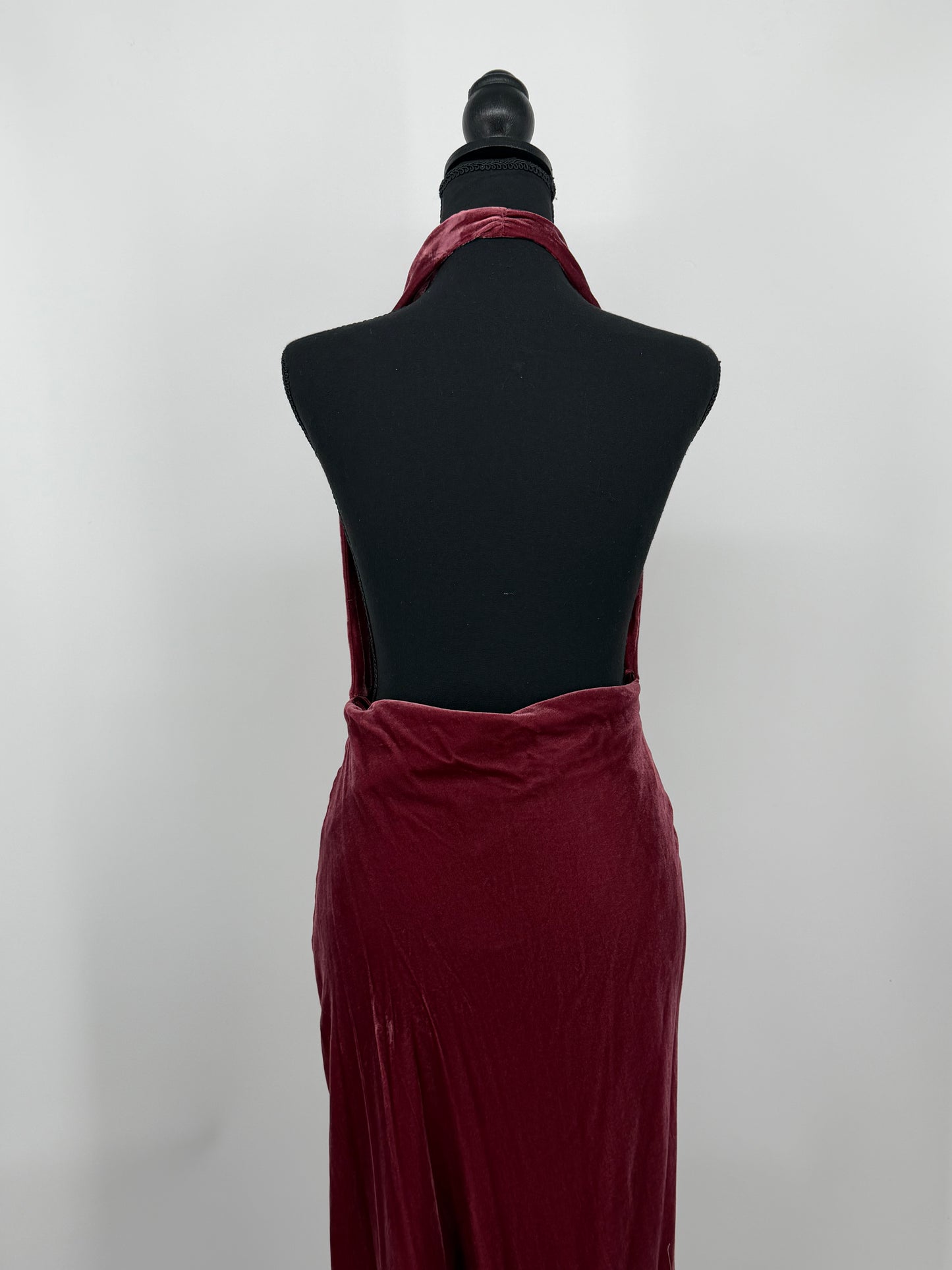 Red Velvet Halter Neck Dress – Size S