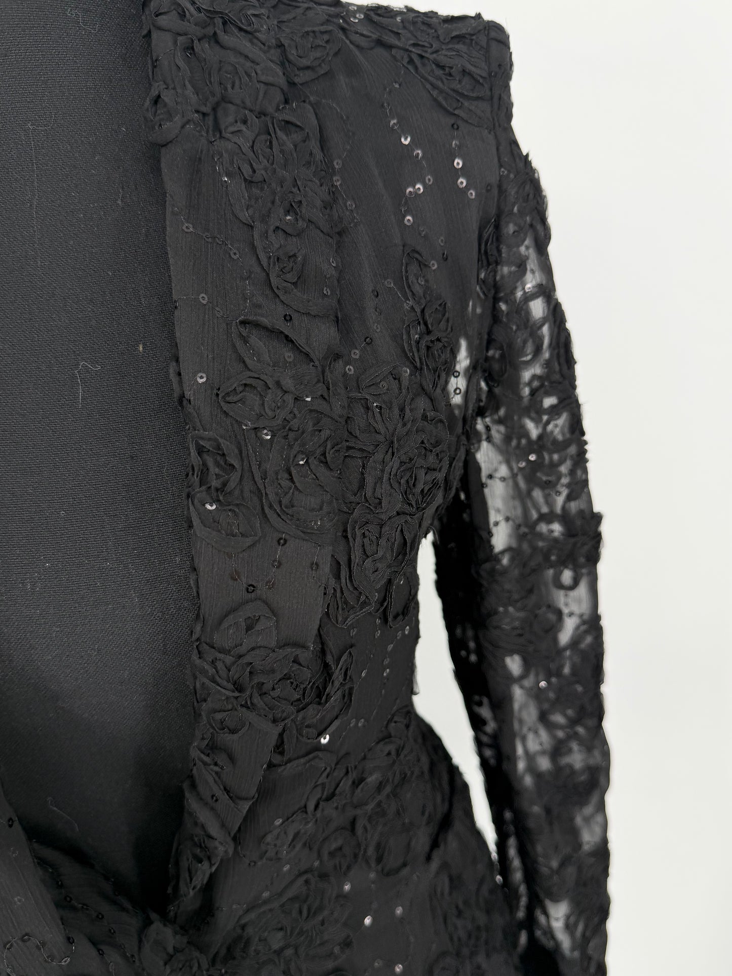 Women's Black Lace Blazer – Long Sleeve Size M