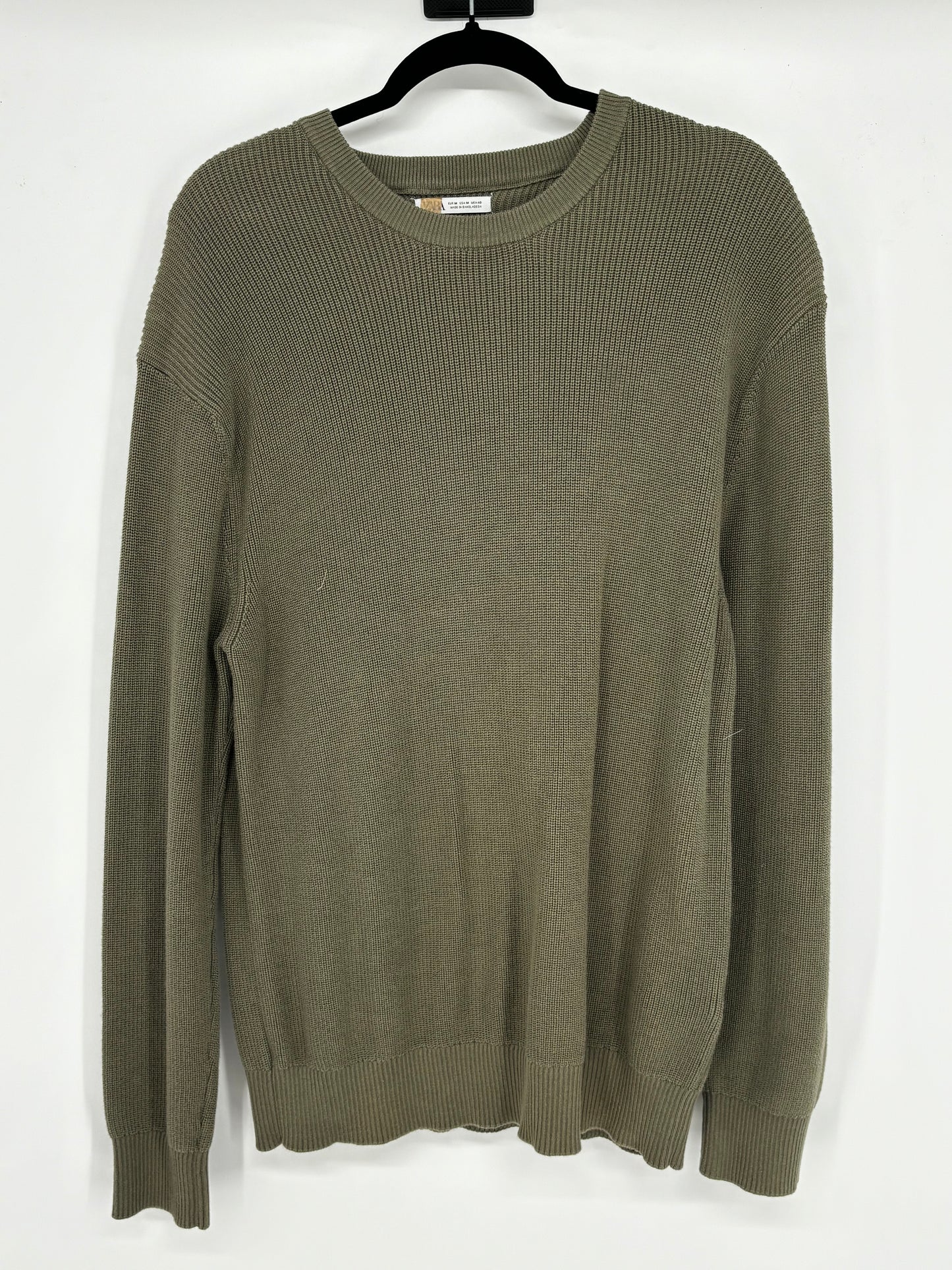 Men’s Olive Green Crew Neck Knit Sweater size m