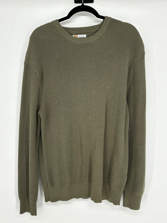 Men’s Olive Green Crew Neck Knit Sweater size m