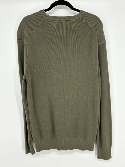 Men’s Olive Green Crew Neck Knit Sweater size m