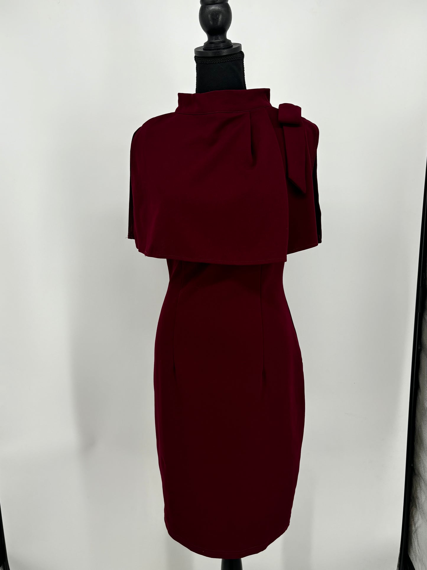 Women’s Burgundy Cape Bodycon Dress size m