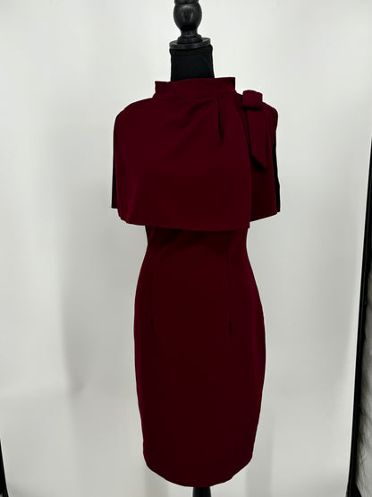 Women’s Burgundy Cape Bodycon Dress size m