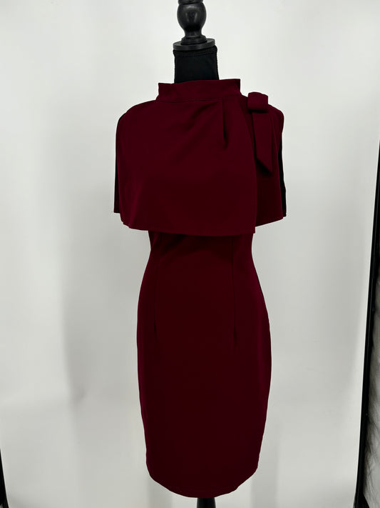 Women’s Burgundy Cape Bodycon Dress size m