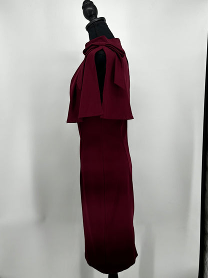 Women’s Burgundy Cape Bodycon Dress size m