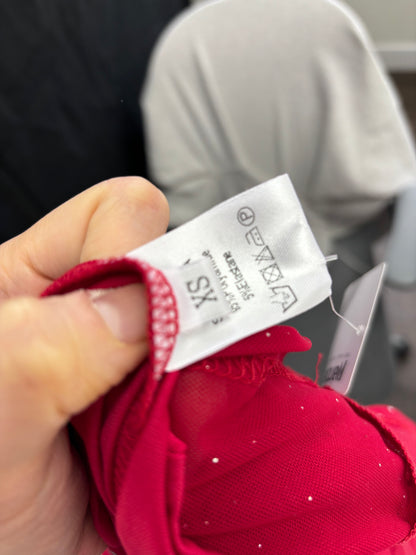 Women’s Red Sequin Strapless Evening Gown size xs