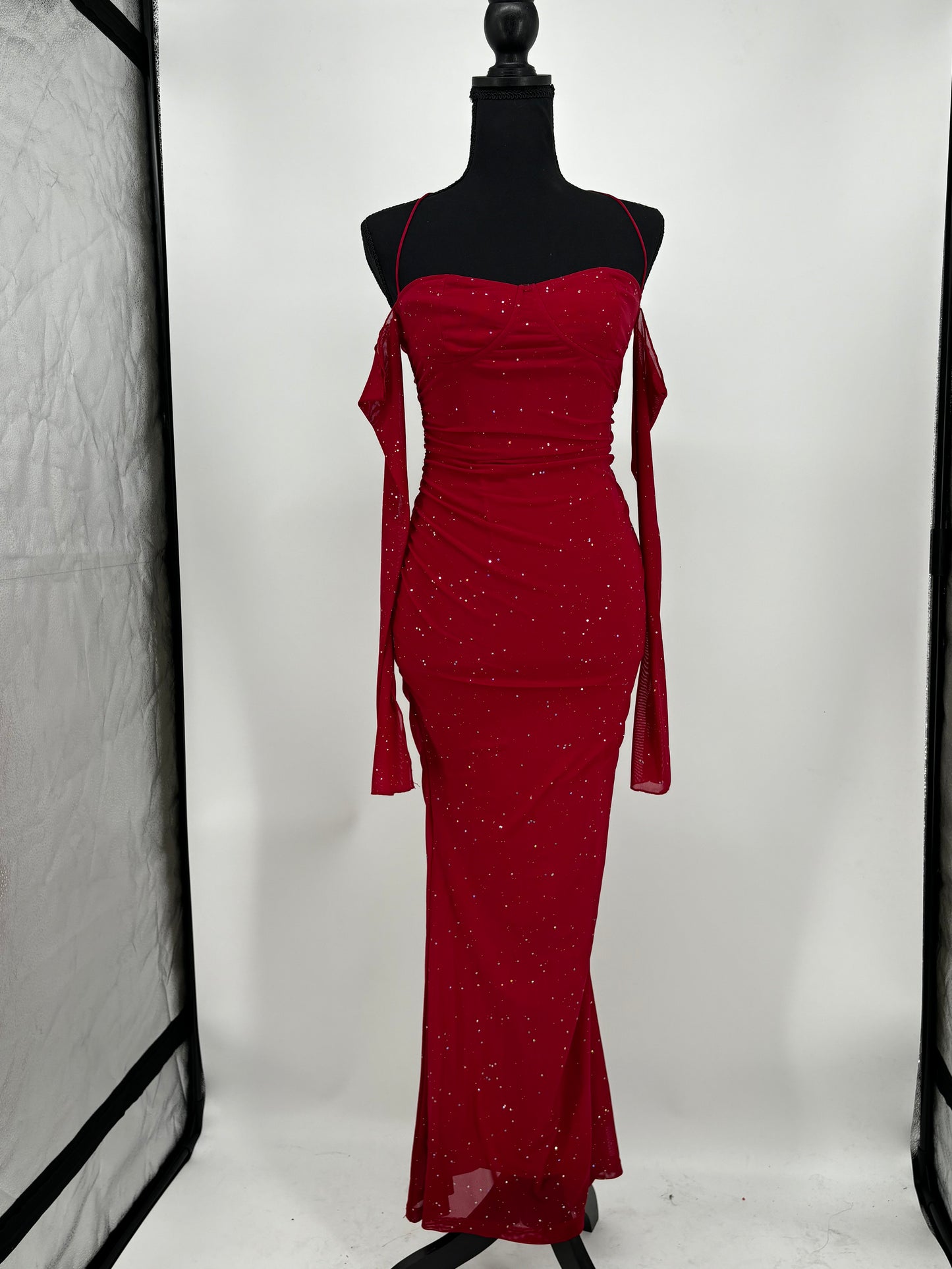 Women’s Red Sequin Strapless Evening Gown size xs
