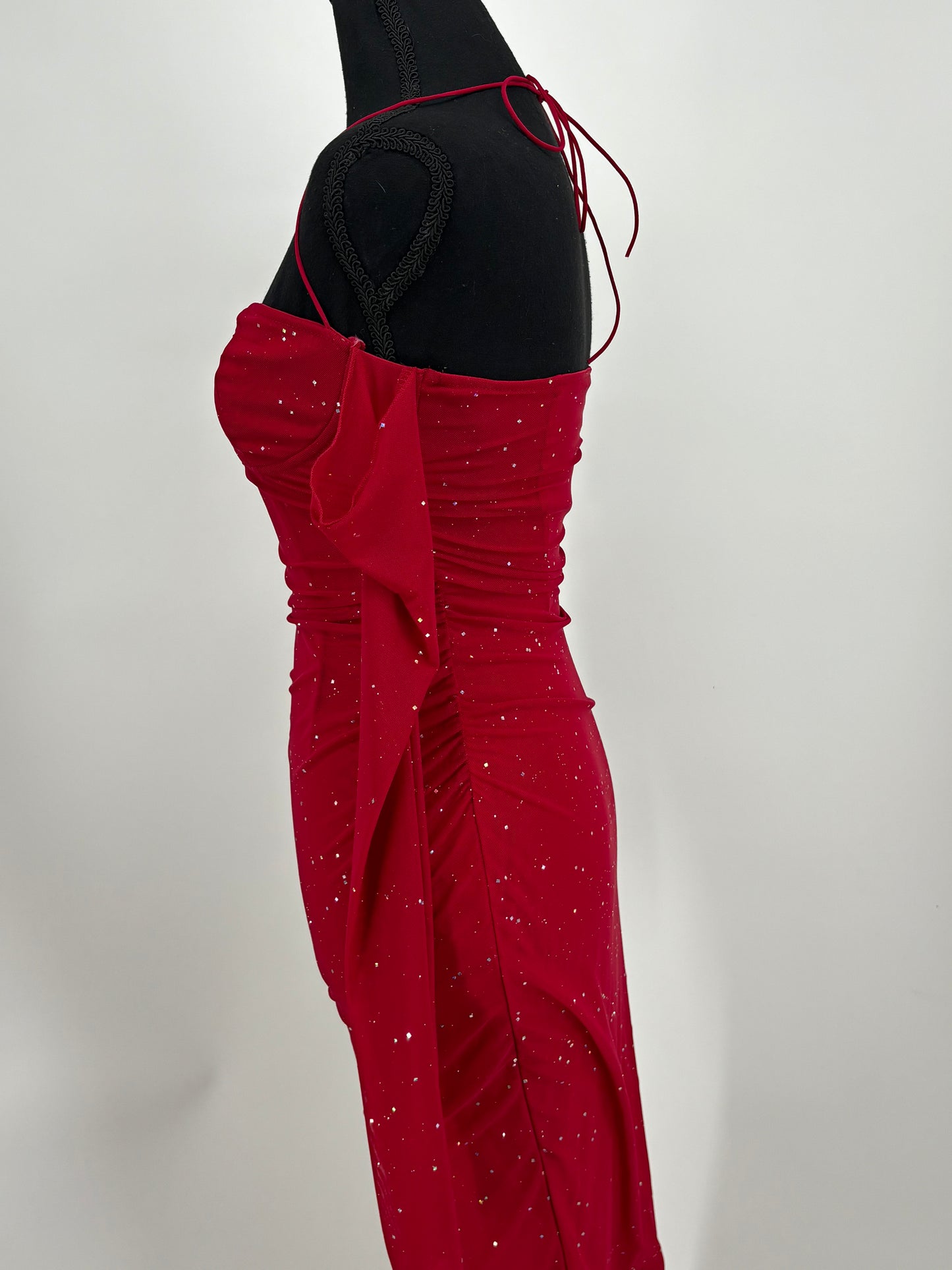 Women’s Red Sequin Strapless Evening Gown size xs