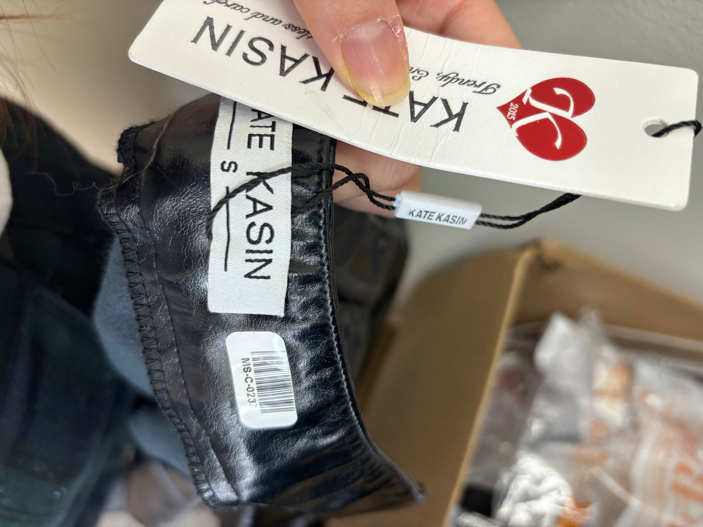 Kate Kasin Women's Black Patent Leather Mini Skirt – Size S