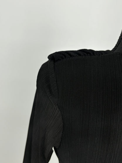 Women's Black Slim Fit Top – 3/4 Sleeves, Size S