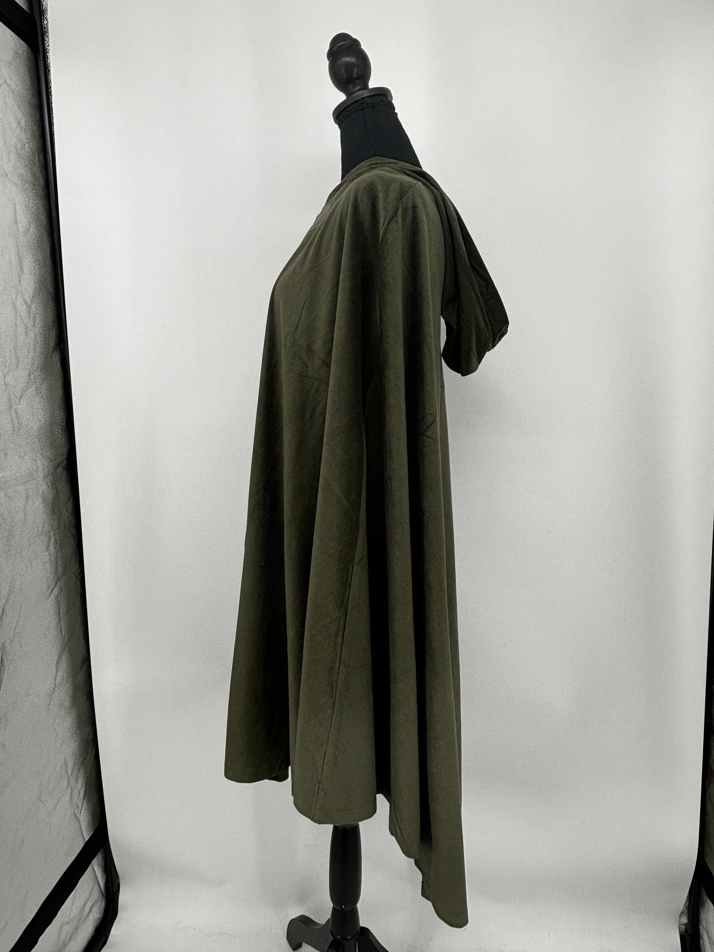 Dark Green Velvet Hooded Cape