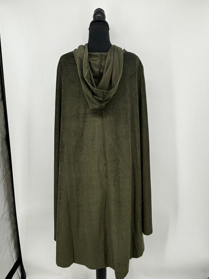Dark Green Velvet Hooded Cape