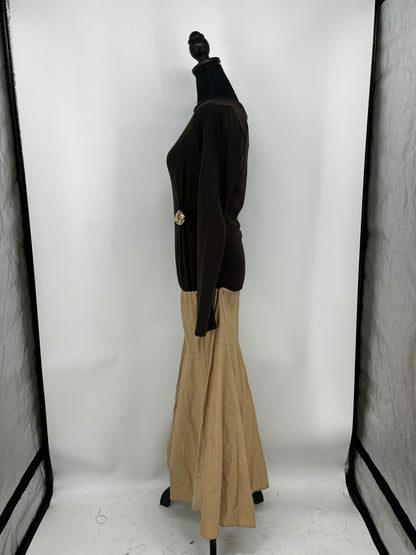 Women's Brown Two-Piece Style Dress – Size M