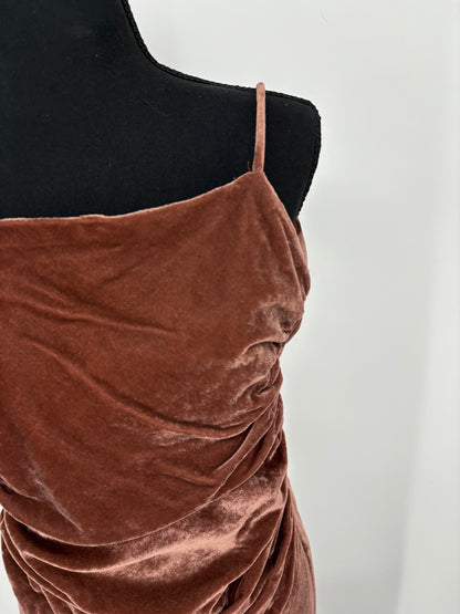 ZARA Women's Red Velvet Slim Fit Cami Maxi Dress – Size S