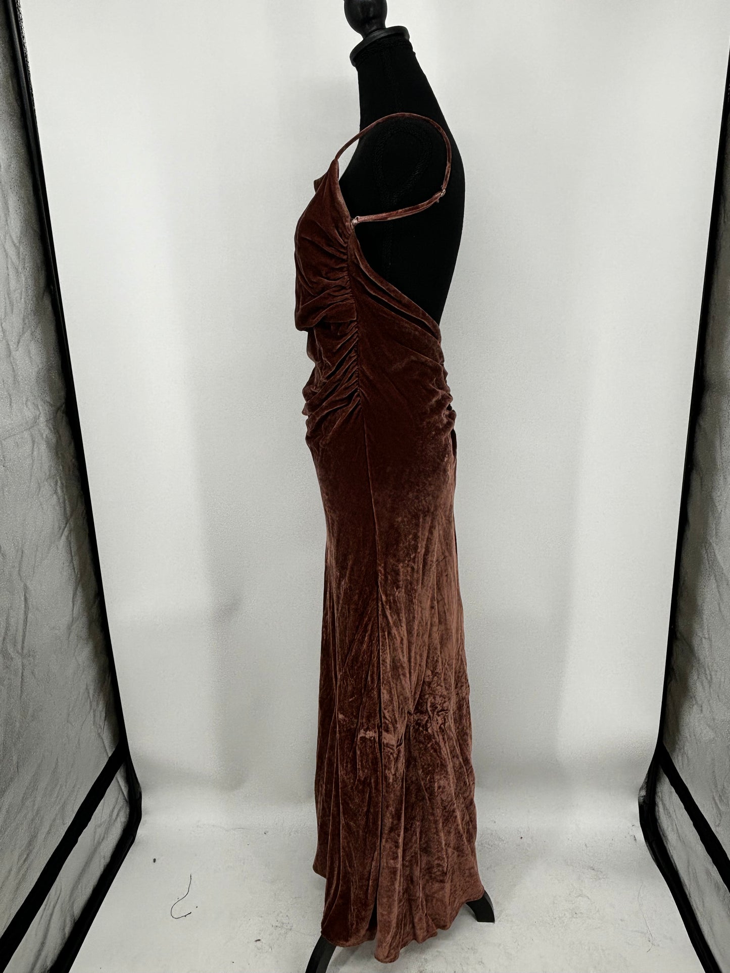 ZARA Women's Red Velvet Slim Fit Cami Maxi Dress – Size S