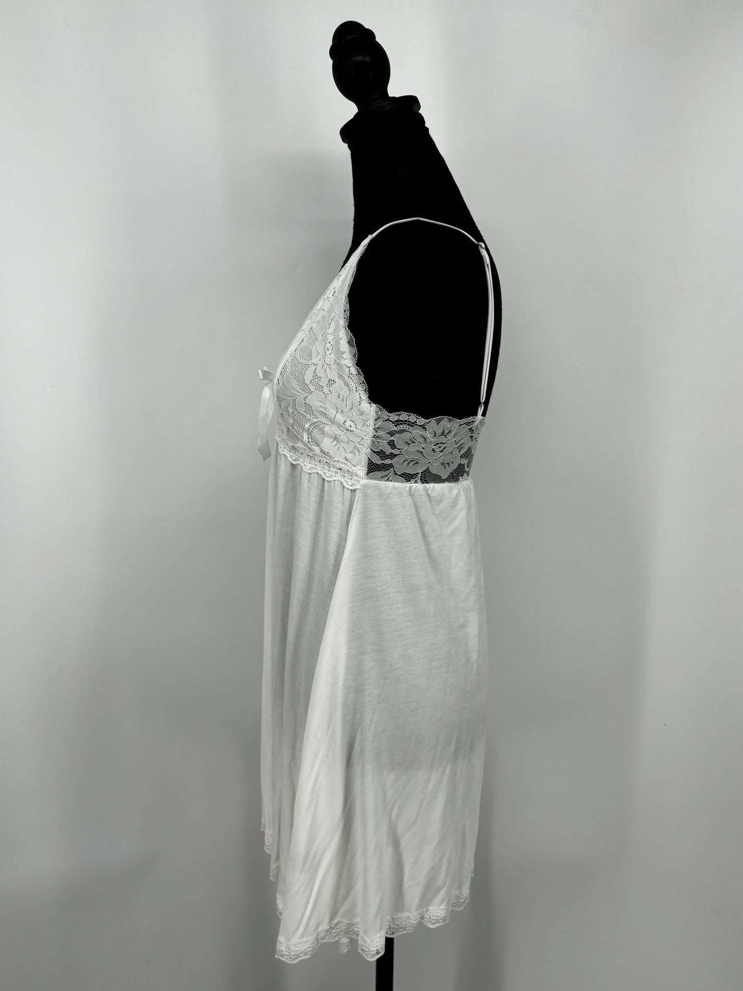 Women's White Lace Cami Nightgown – Size M