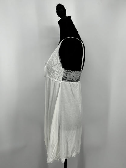 Women's White Lace Cami Nightgown – Size M