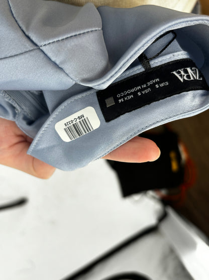 ZARA Women's Blue Silk Cami Maxi Dress – Size S