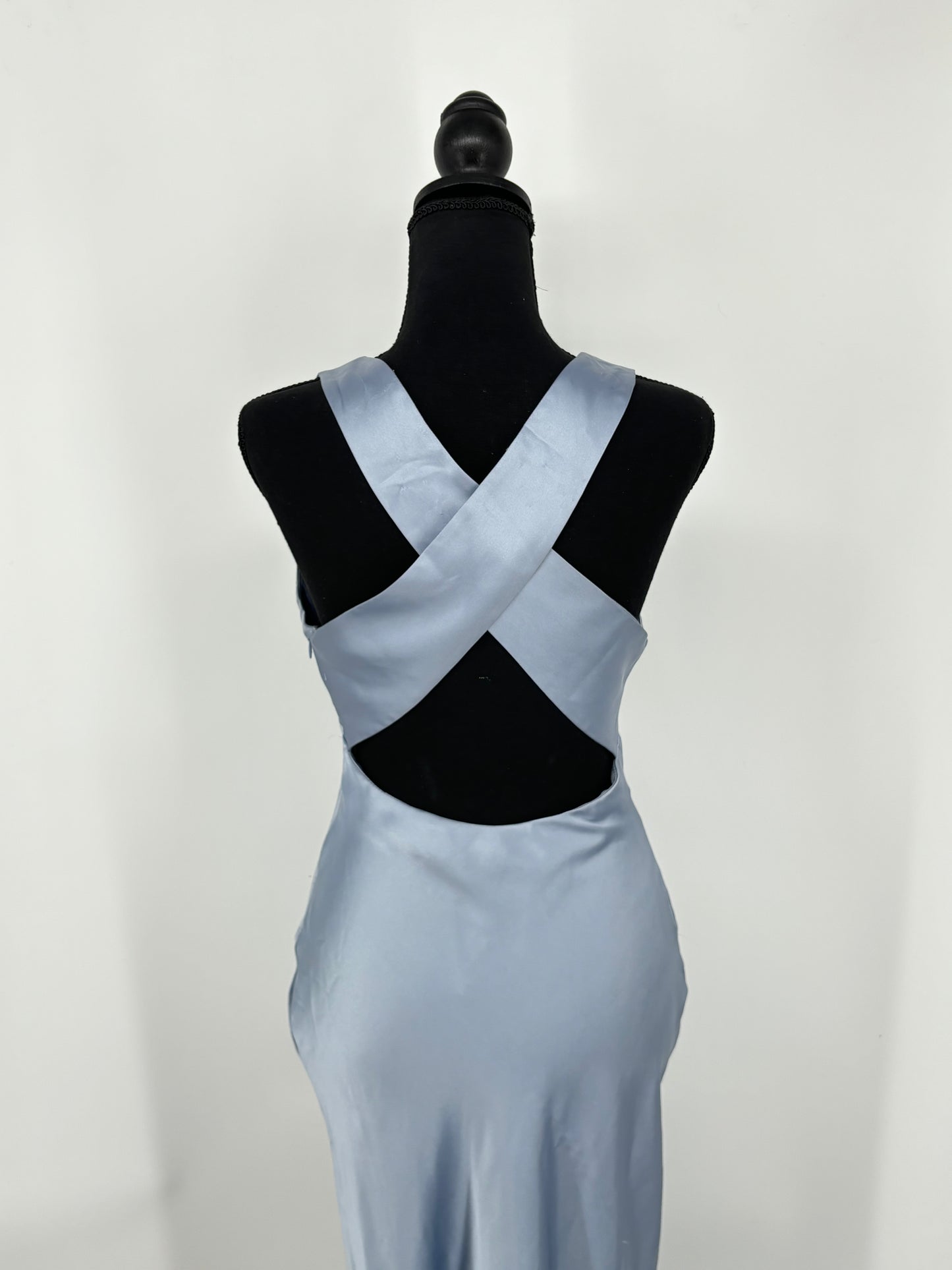 ZARA Women's Blue Silk Cami Maxi Dress – Size S