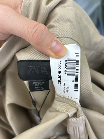 ZARA Khaki Sleeveless Short Dress for Women – Size Medium