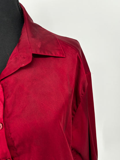 SHEIN Women's Red Silk Shirt – Size M