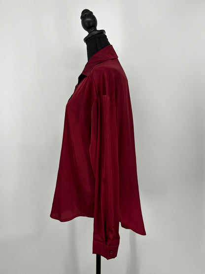 SHEIN Women's Red Silk Shirt – Size M