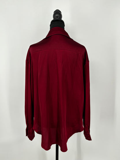 SHEIN Women's Red Silk Shirt – Size M
