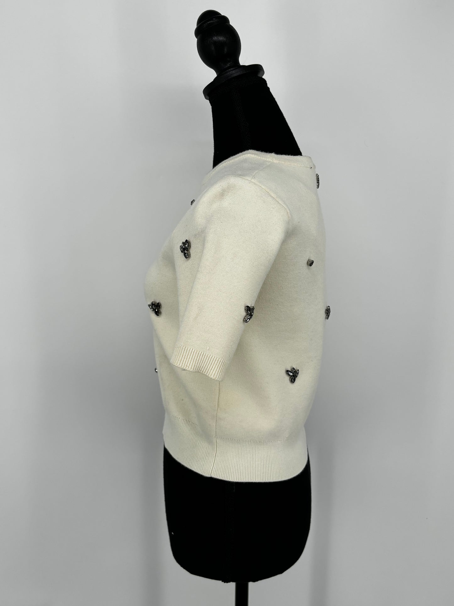 ZARA Women's White Short-Sleeve Crop Top – Size S