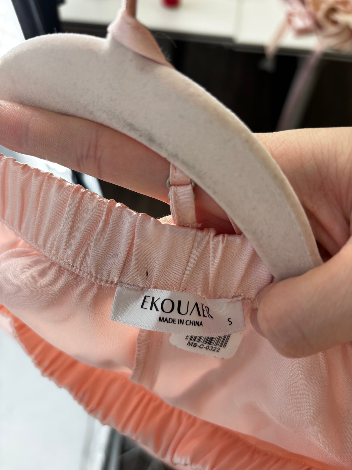 Ekouaer Women's Pink Pajama Set (Cami & Shorts) – Size S