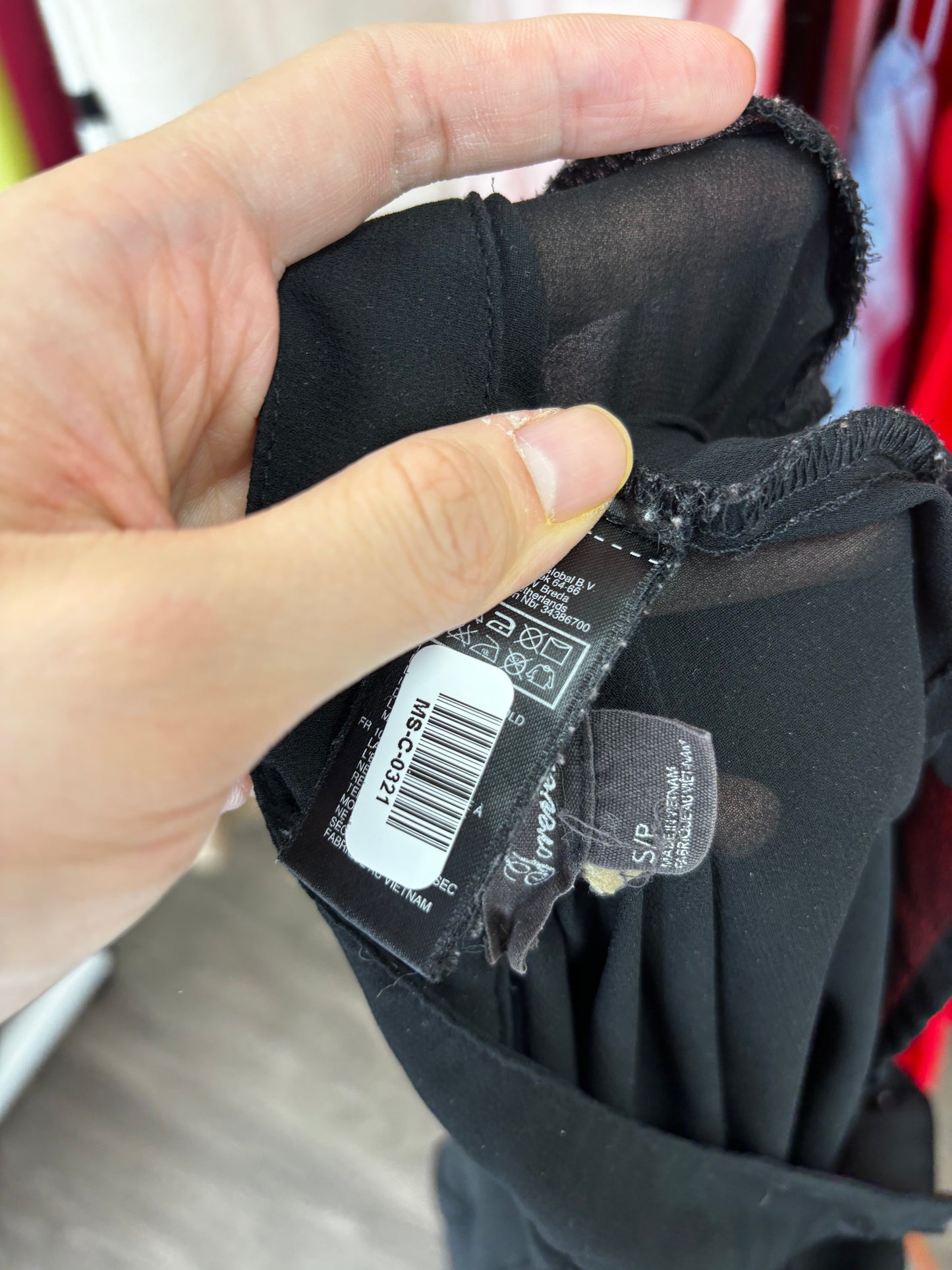 Women's Black See-Through Mesh Blouse – Size Small