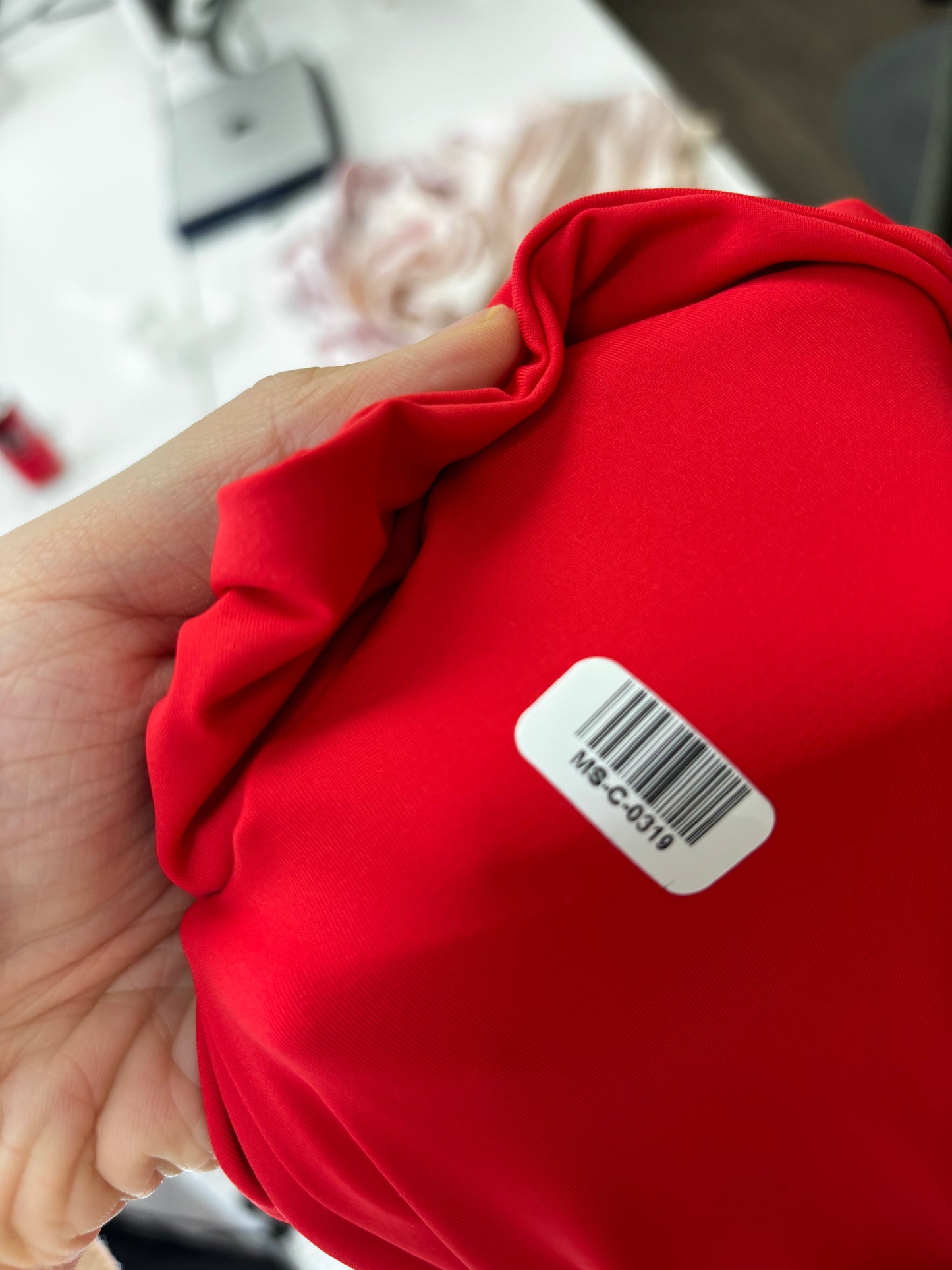 Women's Red One-Shoulder Long Sleeve Dress – Size S