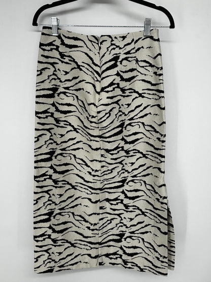 Women's White Skirt with Black Stripes – US Size 4