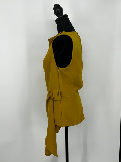 ZARA Women's Yellow-Green Sleeveless Designer Top – Size S