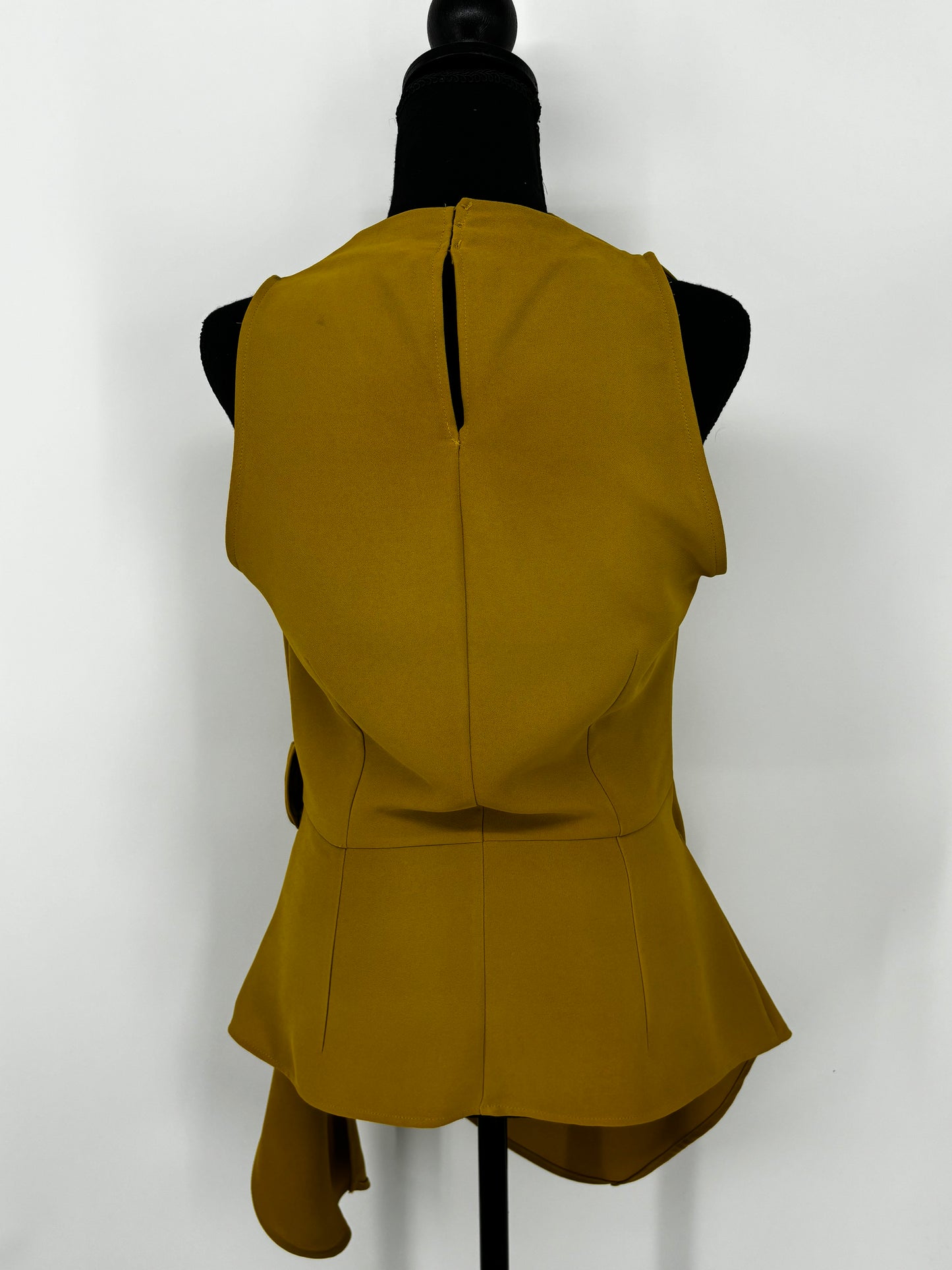 ZARA Women's Yellow-Green Sleeveless Designer Top – Size S