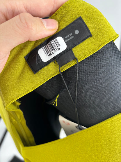 ZARA Women's Yellow-Green Sleeveless Dress – Size S