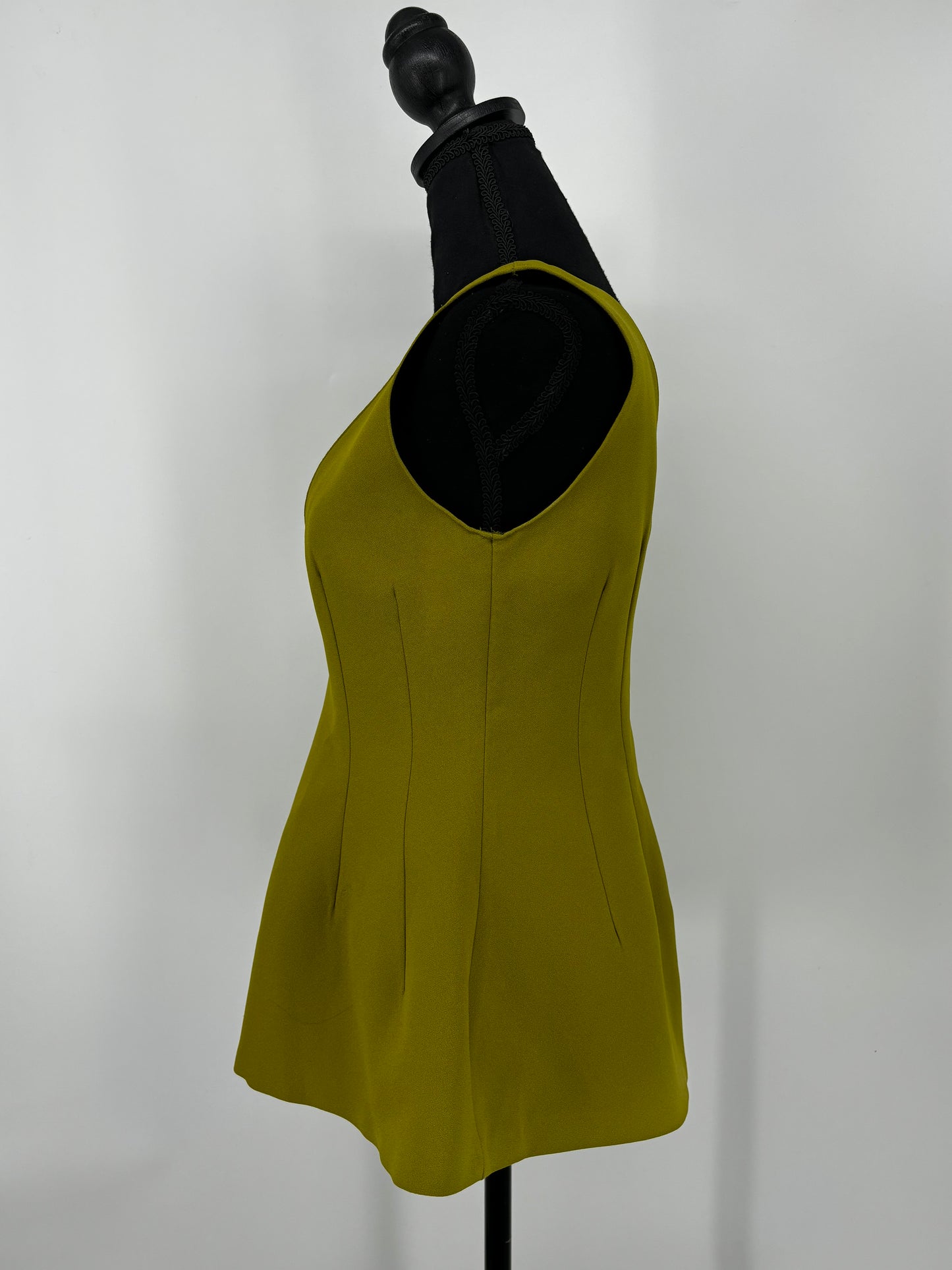 ZARA Women's Yellow-Green Sleeveless Dress – Size S