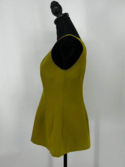 ZARA Women's Yellow-Green Sleeveless Dress – Size S