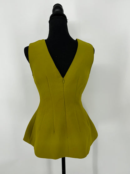 ZARA Women's Yellow-Green Sleeveless Dress – Size S