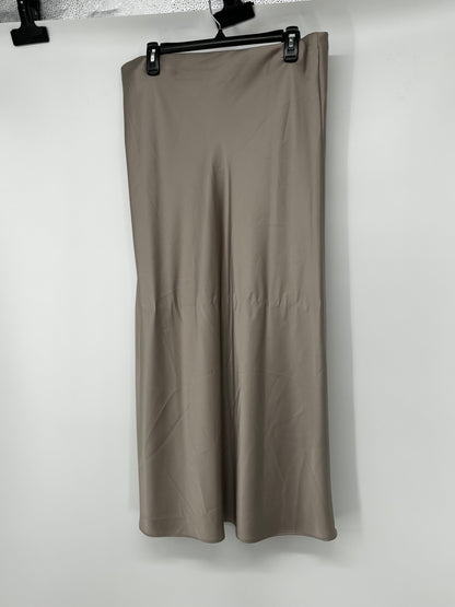 ZARA Women's Gray Silk Midi Skirt – Size L