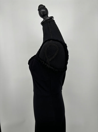 Women's Black Fitted Cami Maxi Dress – Size M