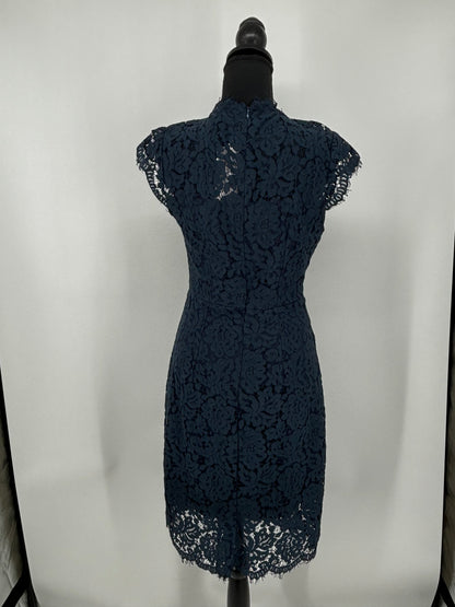 Merokeety Women's Dark Blue Lace Print Dress – Size S