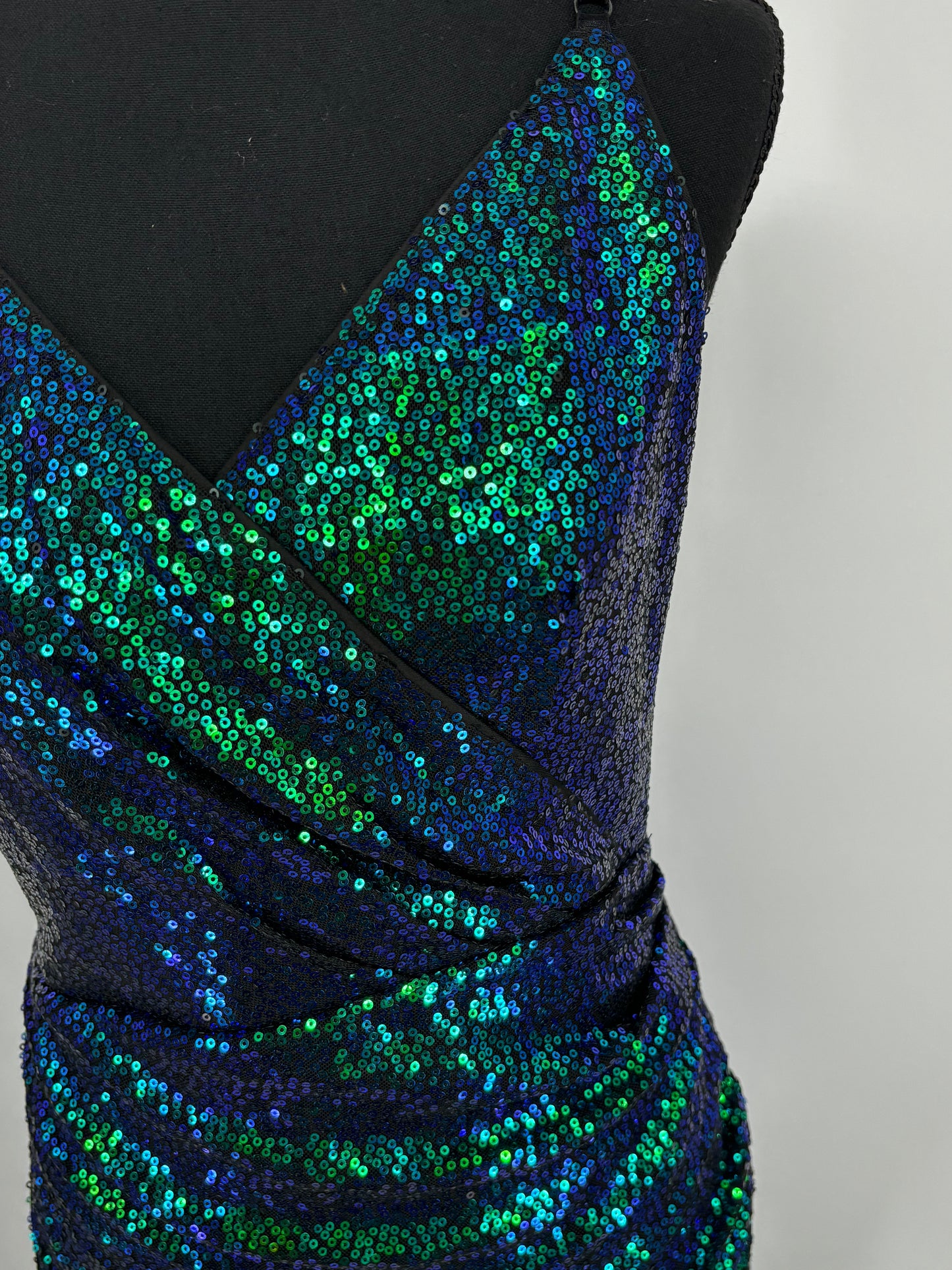 Women's Teal Fitted Sequin Dress – Size M