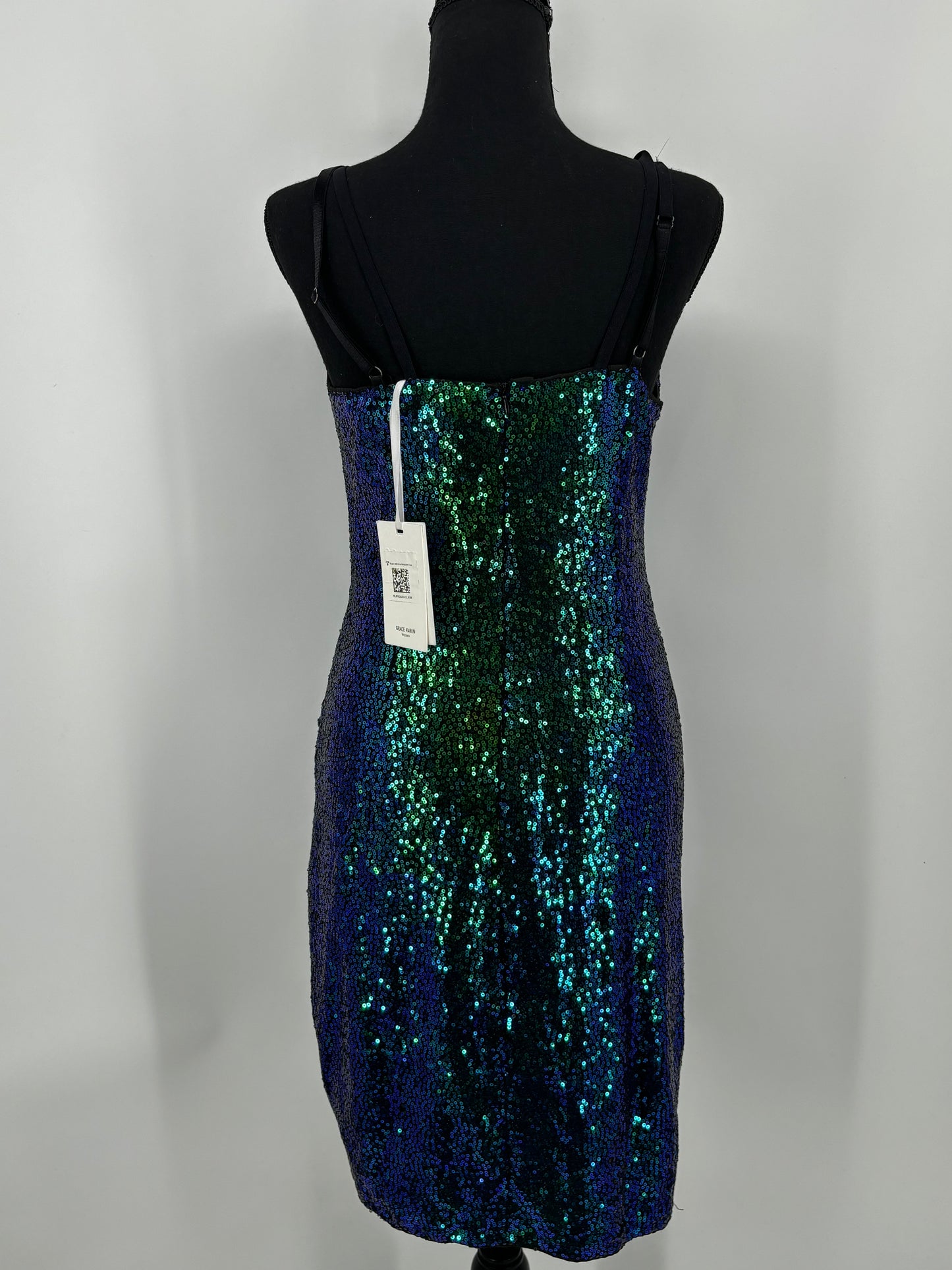 Women's Teal Fitted Sequin Dress – Size M