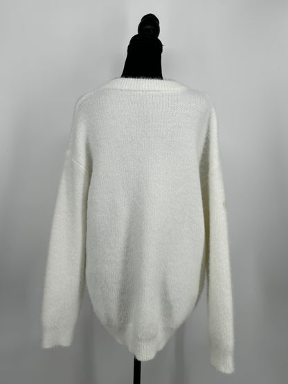 Classic White Knit Sweater – Women’s XL