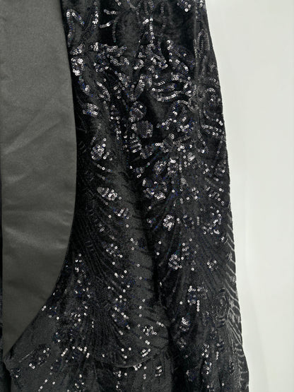 Men’s Black Sequin Blazer – Size XL