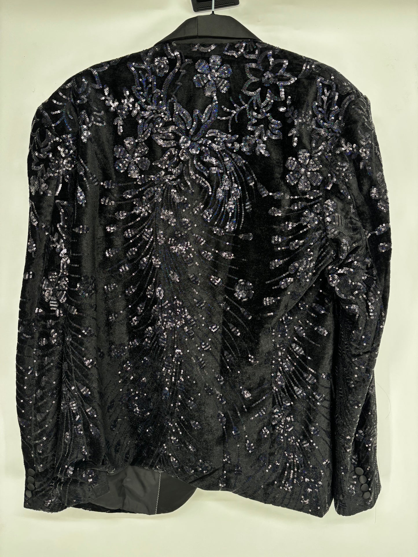 Men’s Black Sequin Blazer – Size XL